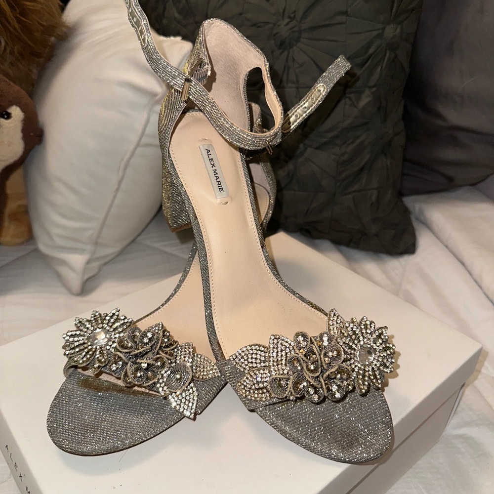 Alex Marie Silver Embellished Women's Sandals
